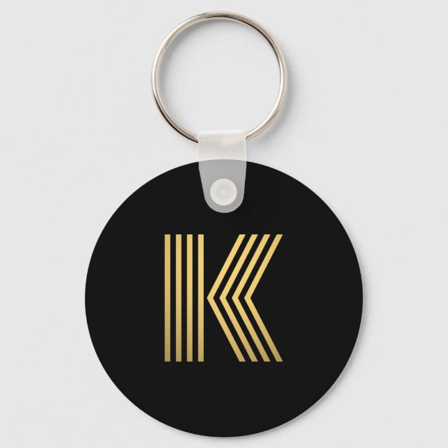 Modern Gold Monogram Keychain (Front)