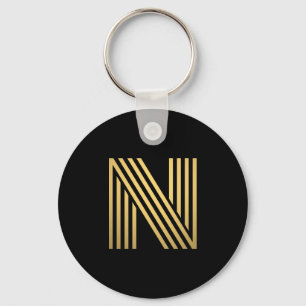 Modern Gold Monogram Keychain