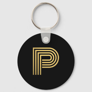 Modern Gold Monogram Keychain