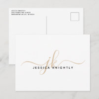 Modern Gold Monogram Script Initials Minimalist
