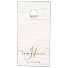 Modern Gold Monogram White Washed Wood Wedding