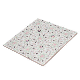 Modern gold Moroccan geometric flower marble image Tile