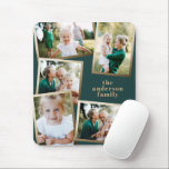 Modern gold multi photo family holiday card mouse pad<br><div class="desc">Modern gold multi photo family holiday card.</div>