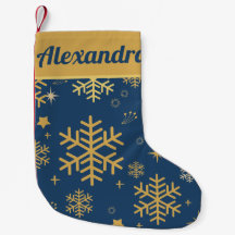 Modern Gold Navy Merry Christmas Winter Snowflake