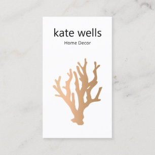 Modern Gold Ocean Coral Reef Business Card
