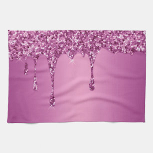 Modern Gold Ombre Marble Glam Metallic Foil Kitchen Towel