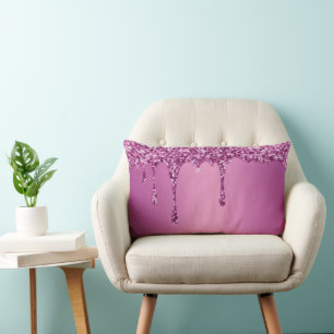 Modern Gold Ombre Marble Glam Metallic Foil Lumbar Pillow