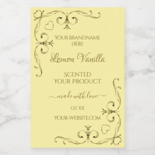 Modern Gold Ornate Corners on Cream Product Labels