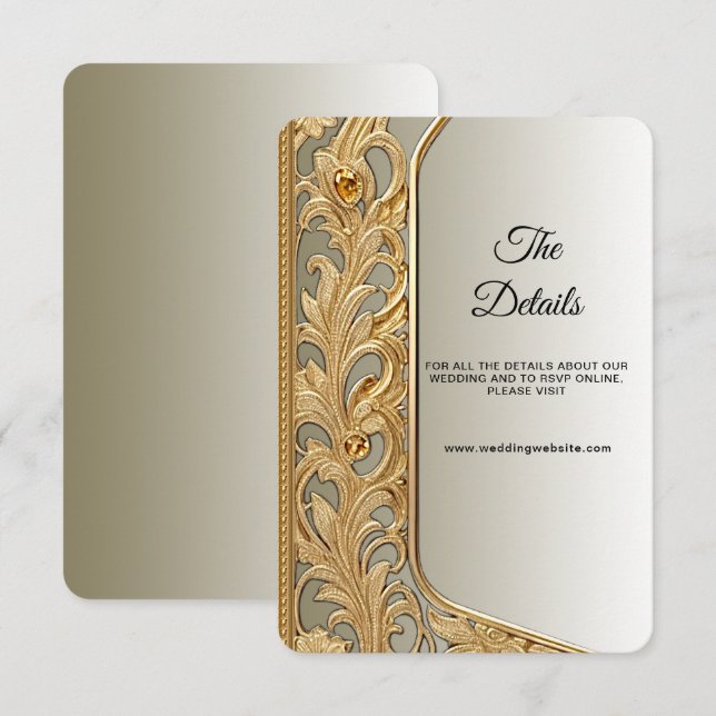 Modern Gold Ornate Detail Enclosure Card (Front/Back)