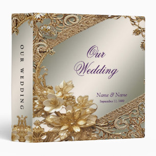 Modern Gold Ornate Floral Album Binder