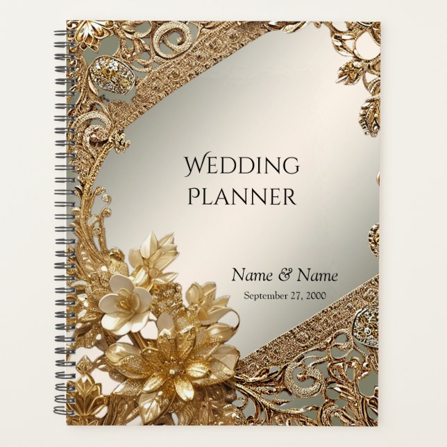 Modern Gold Ornate Floral Planner (Front)