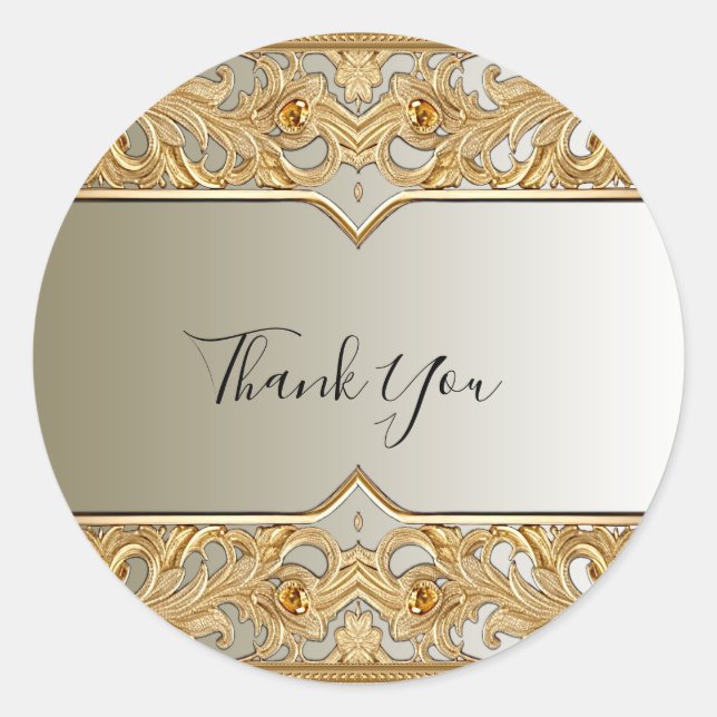 Modern Gold Ornate Sticker (Front)