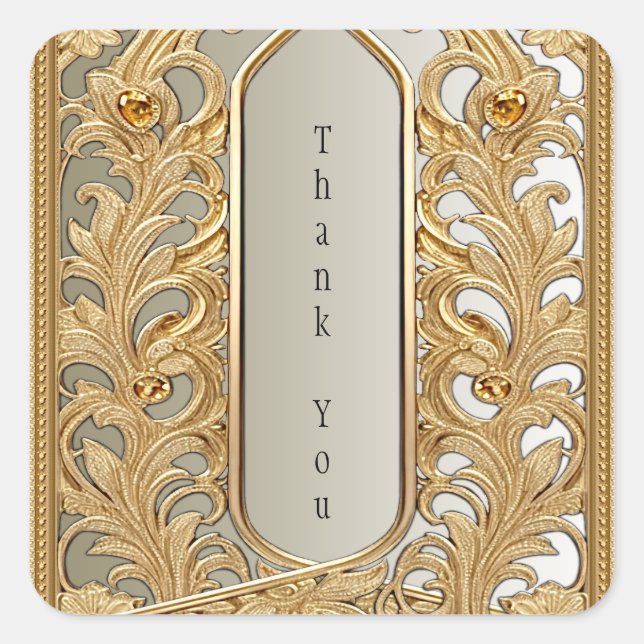 Modern Gold Ornate Sticker (Front)