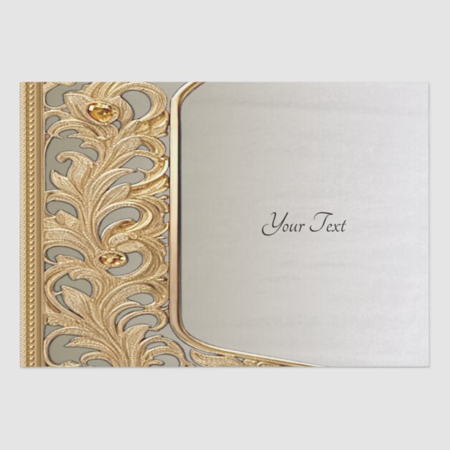 Modern Gold Ornate Tissue Paper (Front)