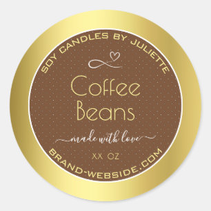 Modern Gold Packaging Labels Brown Coffee Beans
