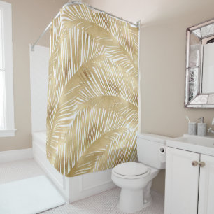 Modern Gold Palm Leaf Tropical Pattern