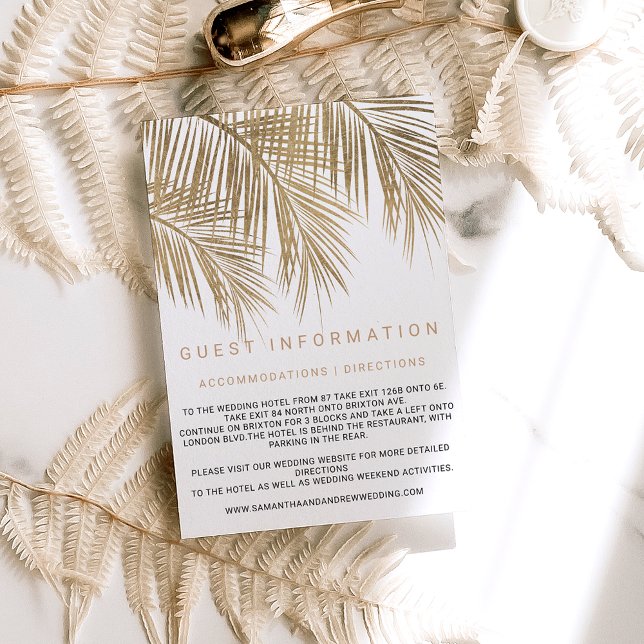 Modern gold palm tree insert details wedding (Creator Uploaded)