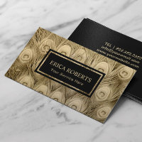 Modern Gold Peacock Feathers Beauty Salon Spa