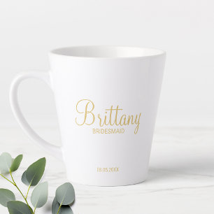Modern Gold Personalized Bridesmaids Latte Mug