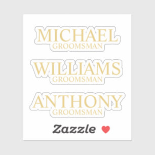 Modern Gold Personalized Groomsman's Name