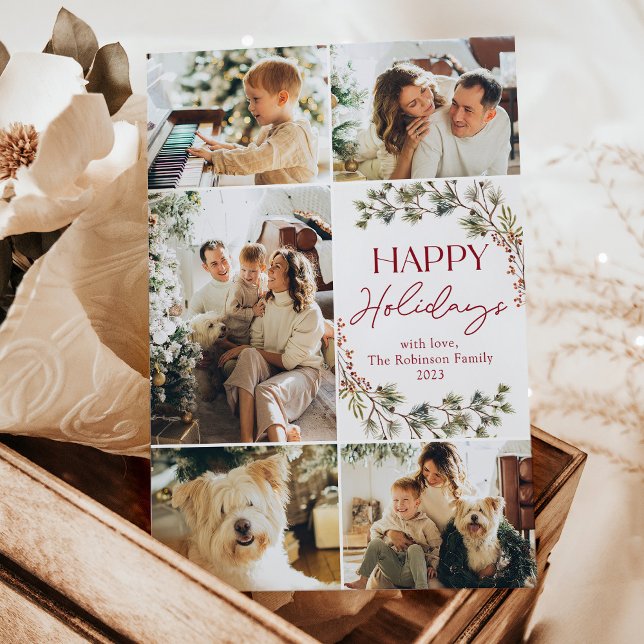 Modern Gold Photo Happy Holidays Card (Creator Uploaded)