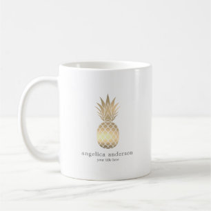 Modern Gold Pineapple Personalized Mug