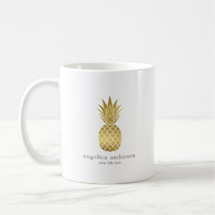 Modern Gold Pineapple Personalized Mug