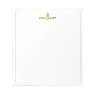 Modern Gold Pineapple Personalized Notepad