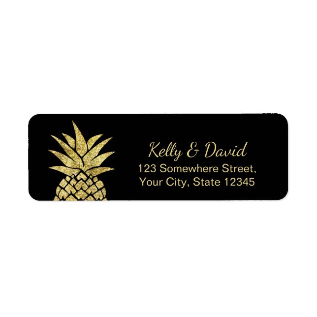 Modern Gold Pineapple Tropical Beach Wedding (Front)