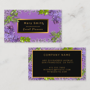 Modern Gold Purple Add Your Text Business Card