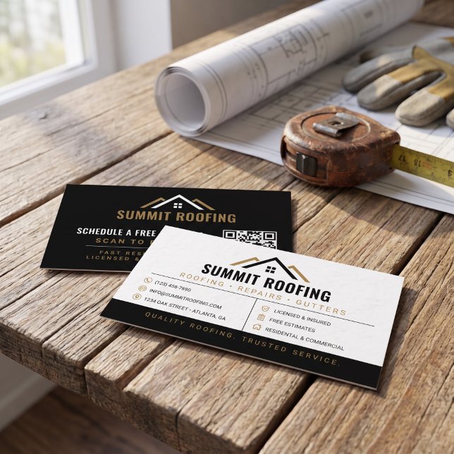 Modern Gold Roofing Business Card (Creator Uploaded)