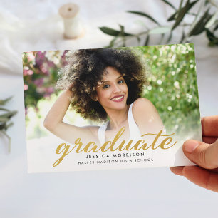 Modern Gold Script 2021 Graduation Announcement