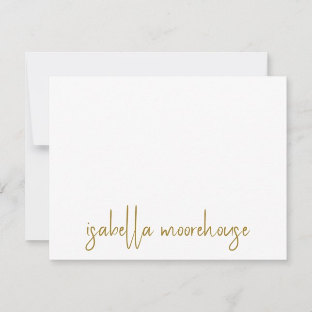 Modern Gold Script Calligraphy Name Card (Front)