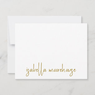Modern Gold Script Calligraphy Name Card
