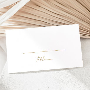 Modern Gold Script Flat Wedding Place Card