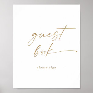 Modern Gold Script Guest Book Sign