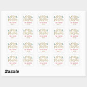 Modern Gold Script Merry Christmas Custom Square Sticker (Sheet)