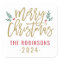 Modern Gold Script Merry Christmas Custom