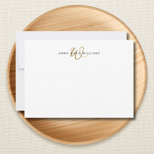 Modern Gold Script Monogram Card