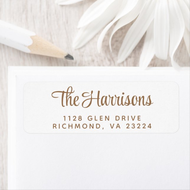 Modern Gold Script Return Address (Insitu)