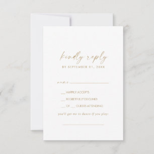 Modern Gold Script Song Request RSVP Card