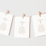 Modern Gold Script Table Number Seating Chart<br><div class="desc">These modern gold script table number seating chart cards are perfect for a minimalist wedding. The simple yellow gold colour design features unique industrial lettering typography with modern boho style. Customizable in any colour. Keep the design minimal and elegant, as is, or personalize it by adding your own graphics and...</div>