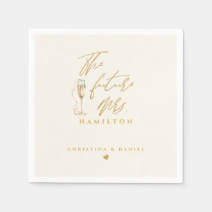 Modern Gold Script Typography Wedding Napkin