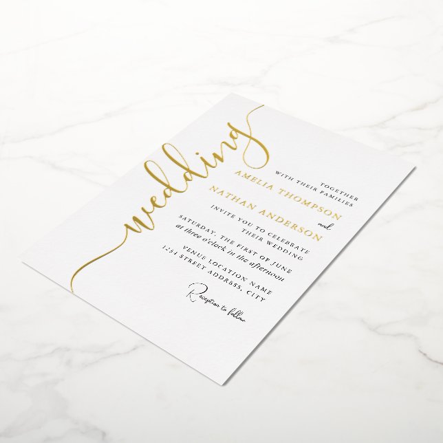 Modern Gold Script Wedding  (Rotated)
