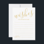 Modern Gold Script Wedding Advice and Wishes Card<br><div class="desc">Add a personal touch to your wedding with a modern script wedding advice and wishes card. This advice card features title in gold modern calligraphy font style and details in gold modern sans serif font style on white background. Perfect for wedding, baby shower, birthday party, bridal shower, bachelorette party and...</div>