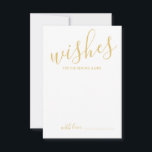Modern Gold Script Wedding Advice and Wishes Card<br><div class="desc">Add a personal touch to your wedding with a modern script wedding advice and wishes card. This advice card features title in gold modern calligraphy font style and details in gold modern sans serif font style on white background. Perfect for wedding, baby shower, birthday party, bridal shower, bachelorette party and...</div>