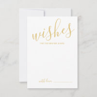 Modern Gold Script Wedding Advice and Wishes Card