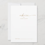 Modern Gold Script Wedding Advice Card<br><div class="desc">This modern gold script wedding advice card is perfect for a minimalist wedding and can be used for any event. The simple yellow gold colour design features unique industrial lettering typography with modern boho style. Customizable in any colour. Keep the design minimal and elegant, as is, or personalize it by...</div>