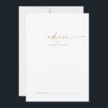 Modern Gold Script Wedding Advice Card<br><div class="desc">This modern gold script wedding advice card is perfect for a minimalist wedding and can be used for any event. The simple yellow gold colour design features unique industrial lettering typography with modern boho style. Customizable in any colour. Keep the design minimal and elegant, as is, or personalize it by...</div>