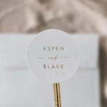 Modern Gold Script Wedding Envelope Seals<br><div class="desc">These modern gold script wedding envelope seals are perfect for a minimalist wedding. The simple yellow gold colour design features unique industrial lettering typography with modern boho style. Customizable in any colour. Keep the design minimal and elegant, as is, or personalize it by adding your own graphics and artwork. Personalize...</div>